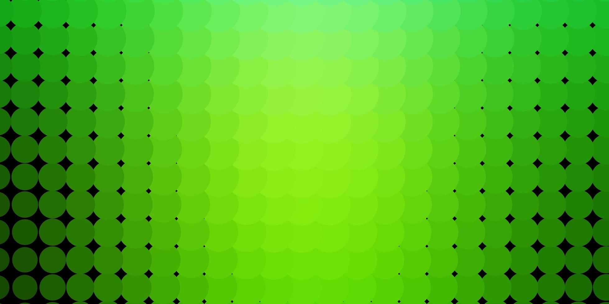 patrón de vector verde claro con círculos.