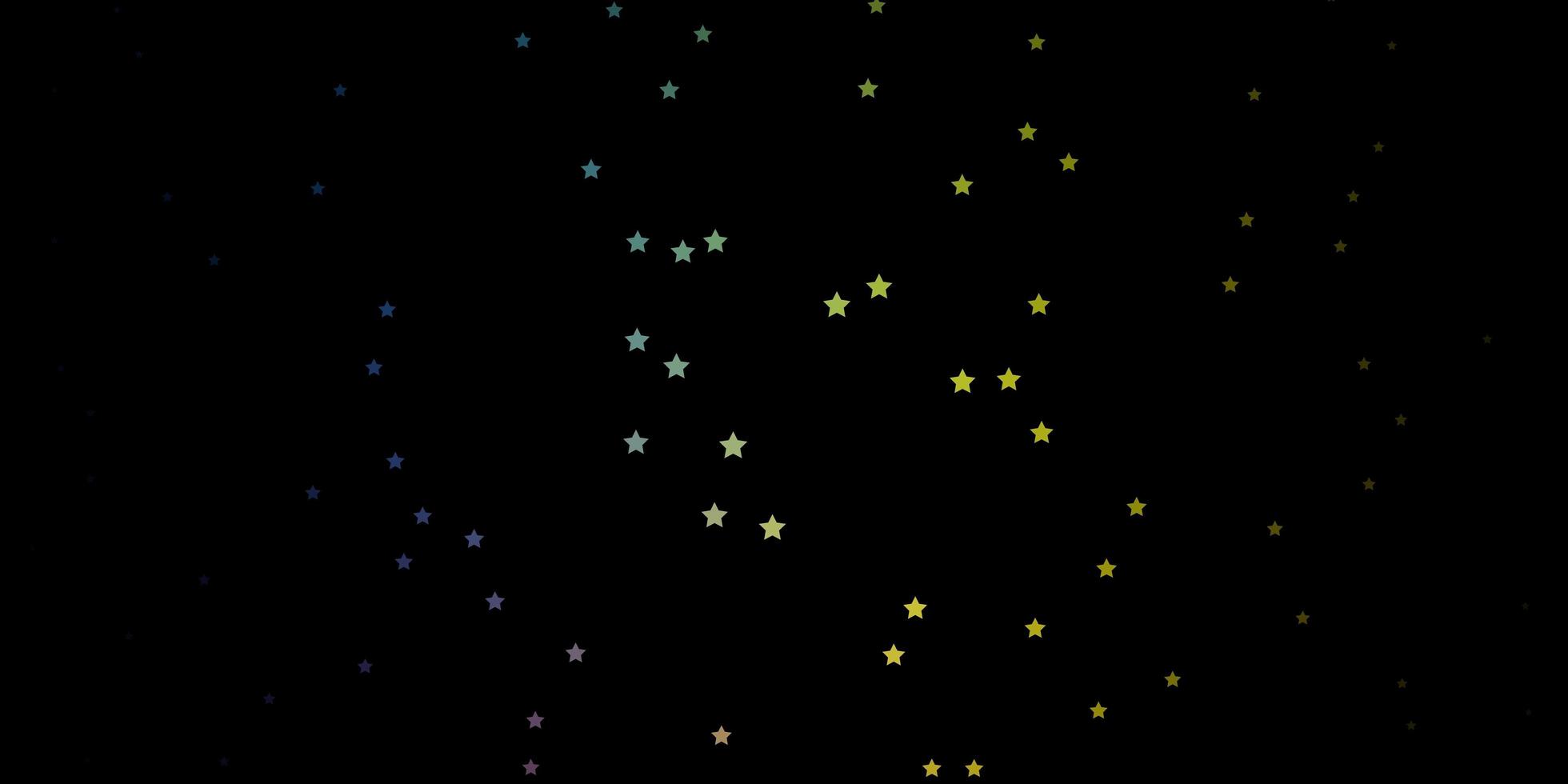 Dark Multicolor vector background with colorful stars.