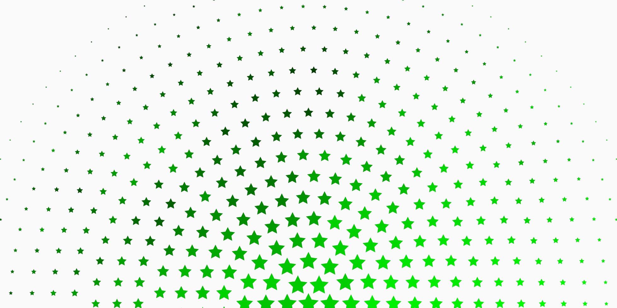 plantilla de vector verde claro con estrellas de neón.