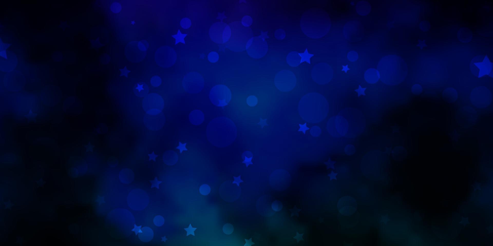 Dark Multicolor vector layout with circles, stars.