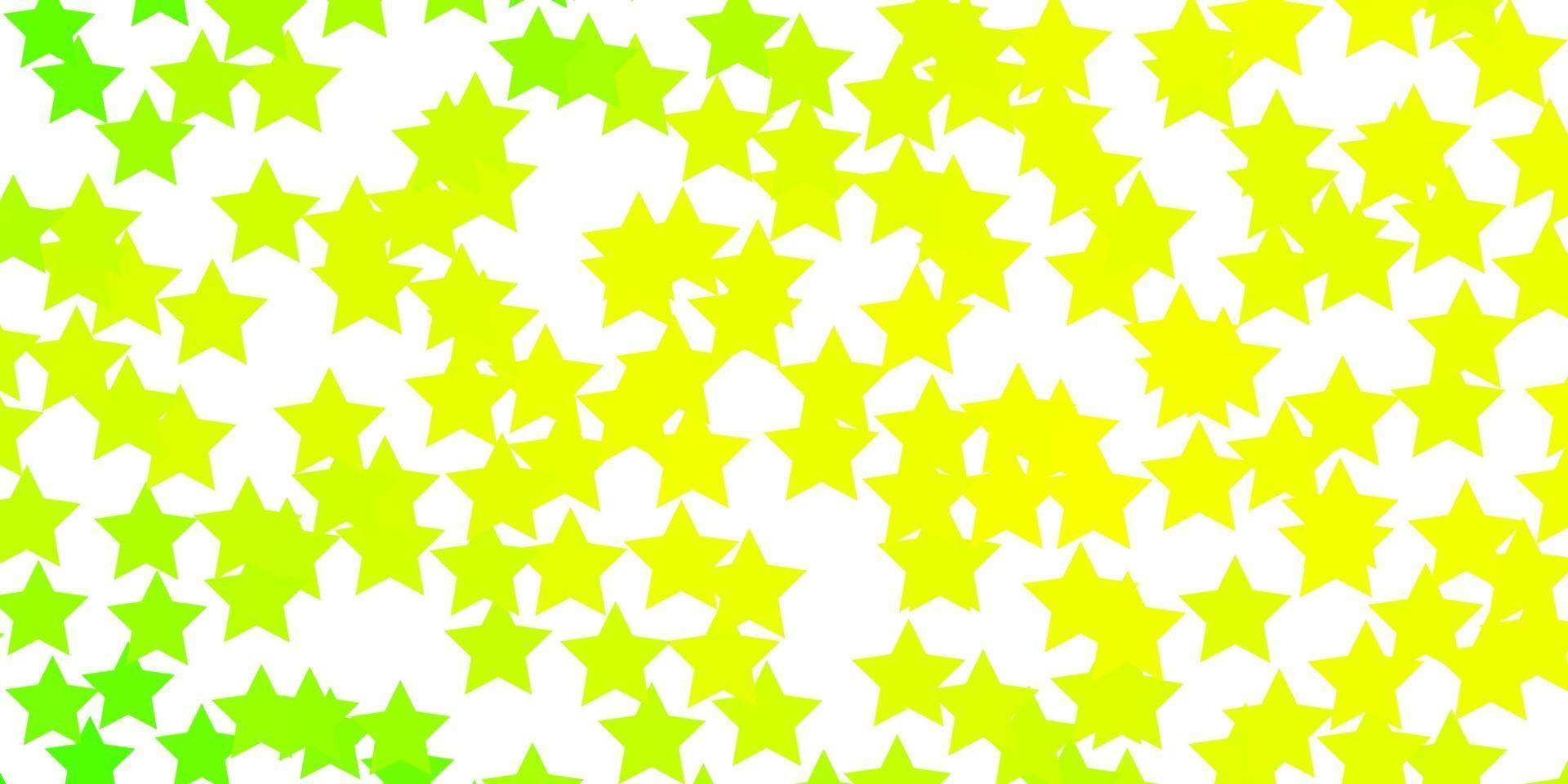 textura de vector verde claro, amarillo con hermosas estrellas.
