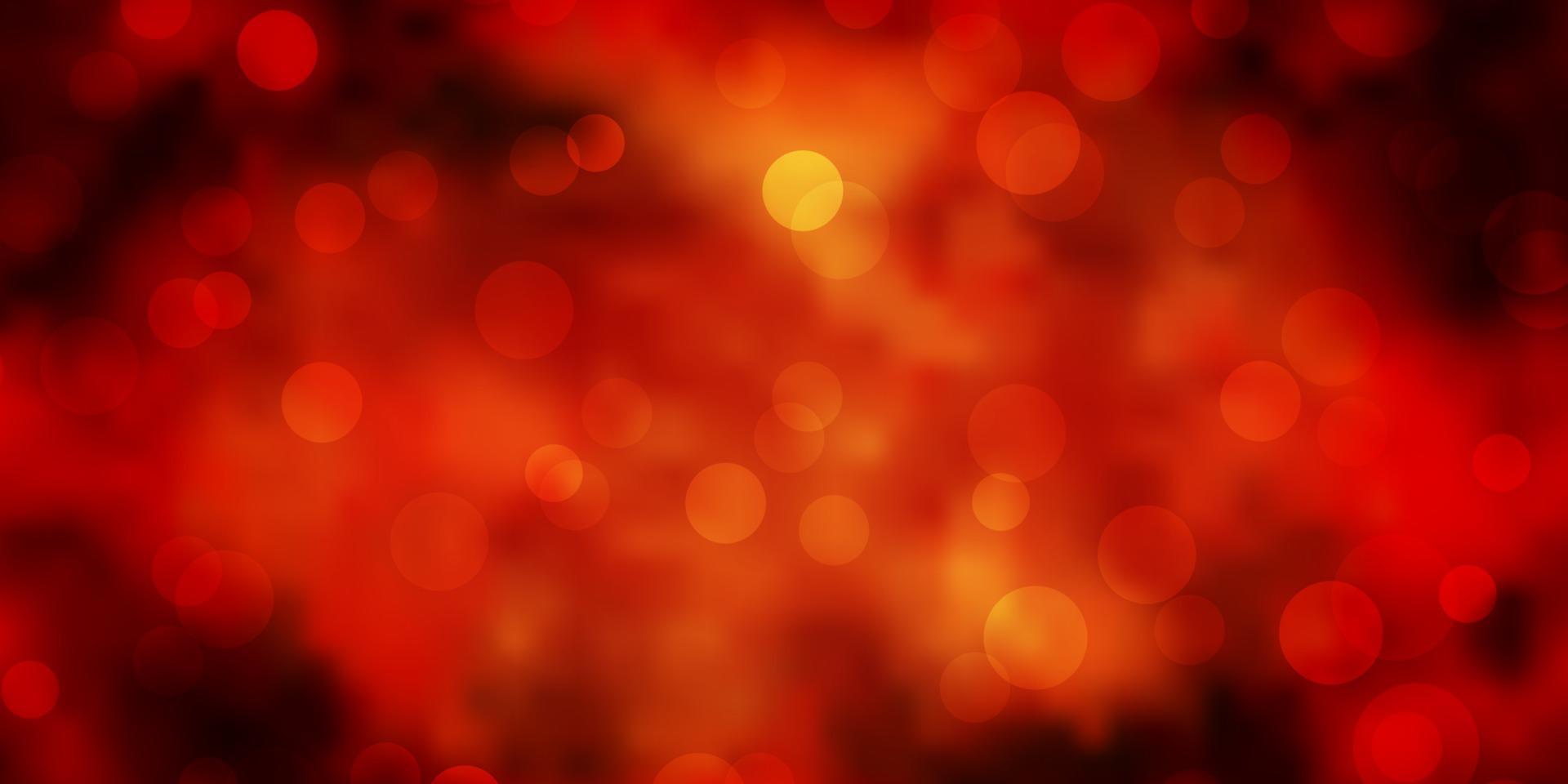 Dark Orange vector texture with circles.