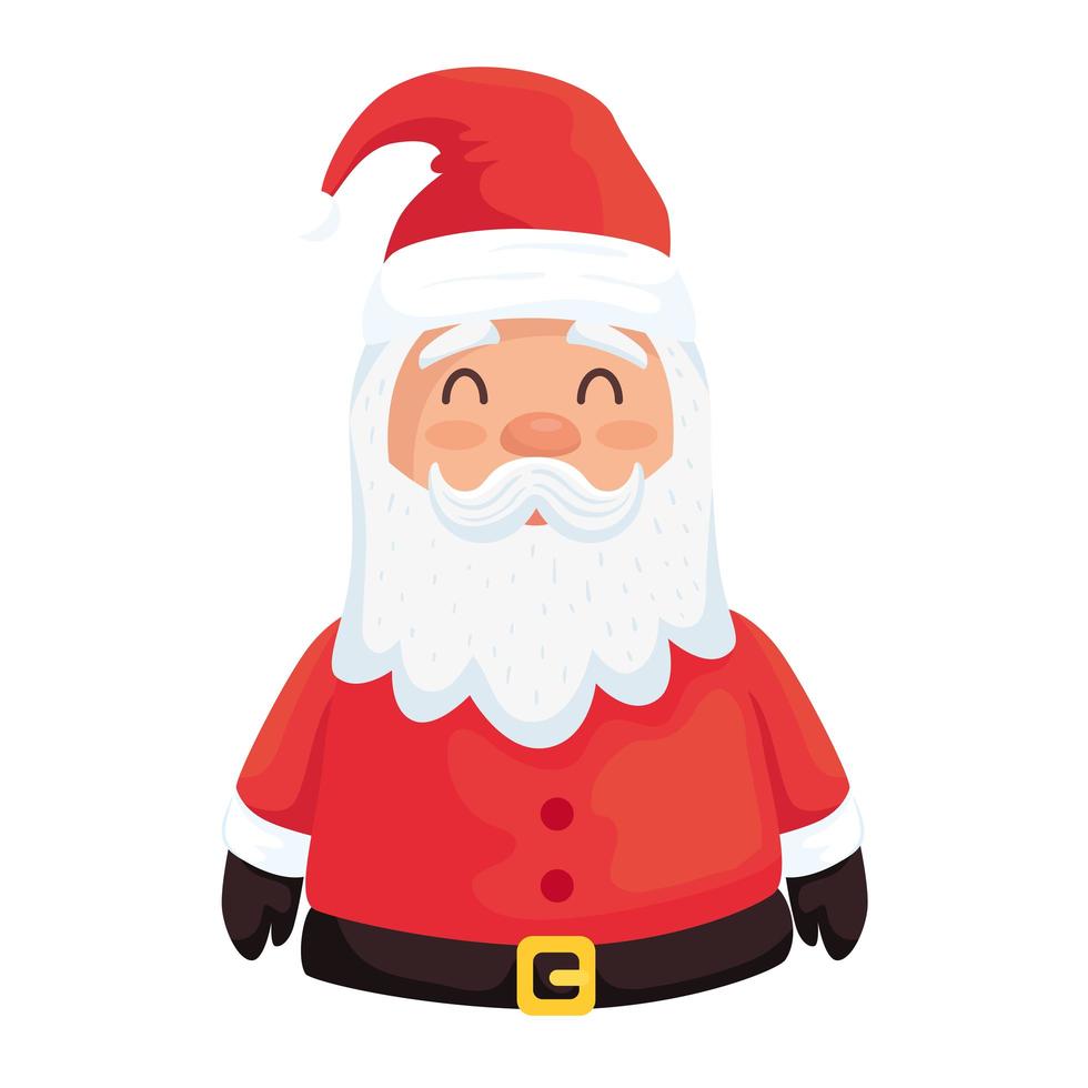 happy merry christmas santa claus character vector