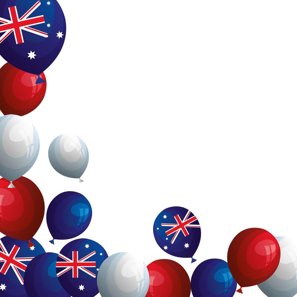 set balloons helium with flag australia vector