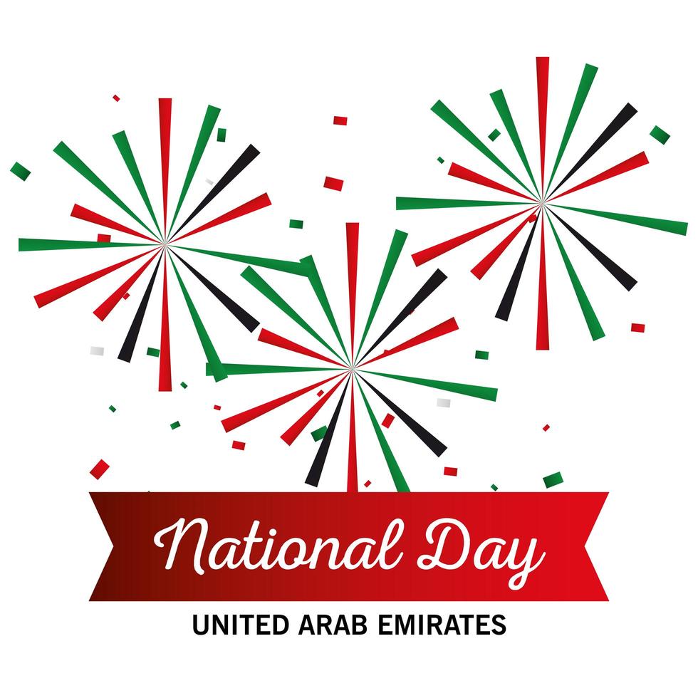 Uae national day fireworks vector design