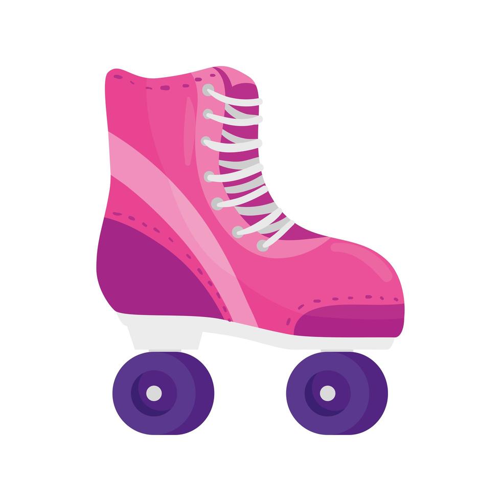 pink skate roller sport accessory icon vector