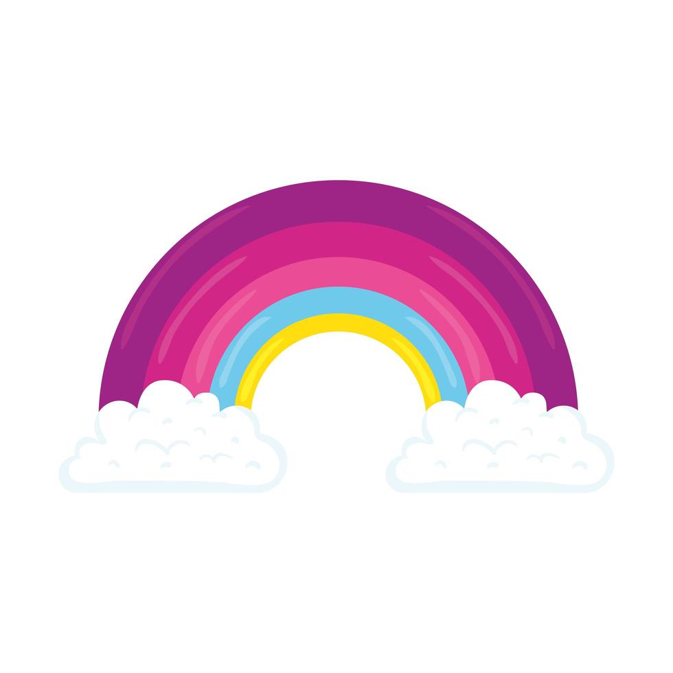 beautiful pink rainbow feminist icon vector