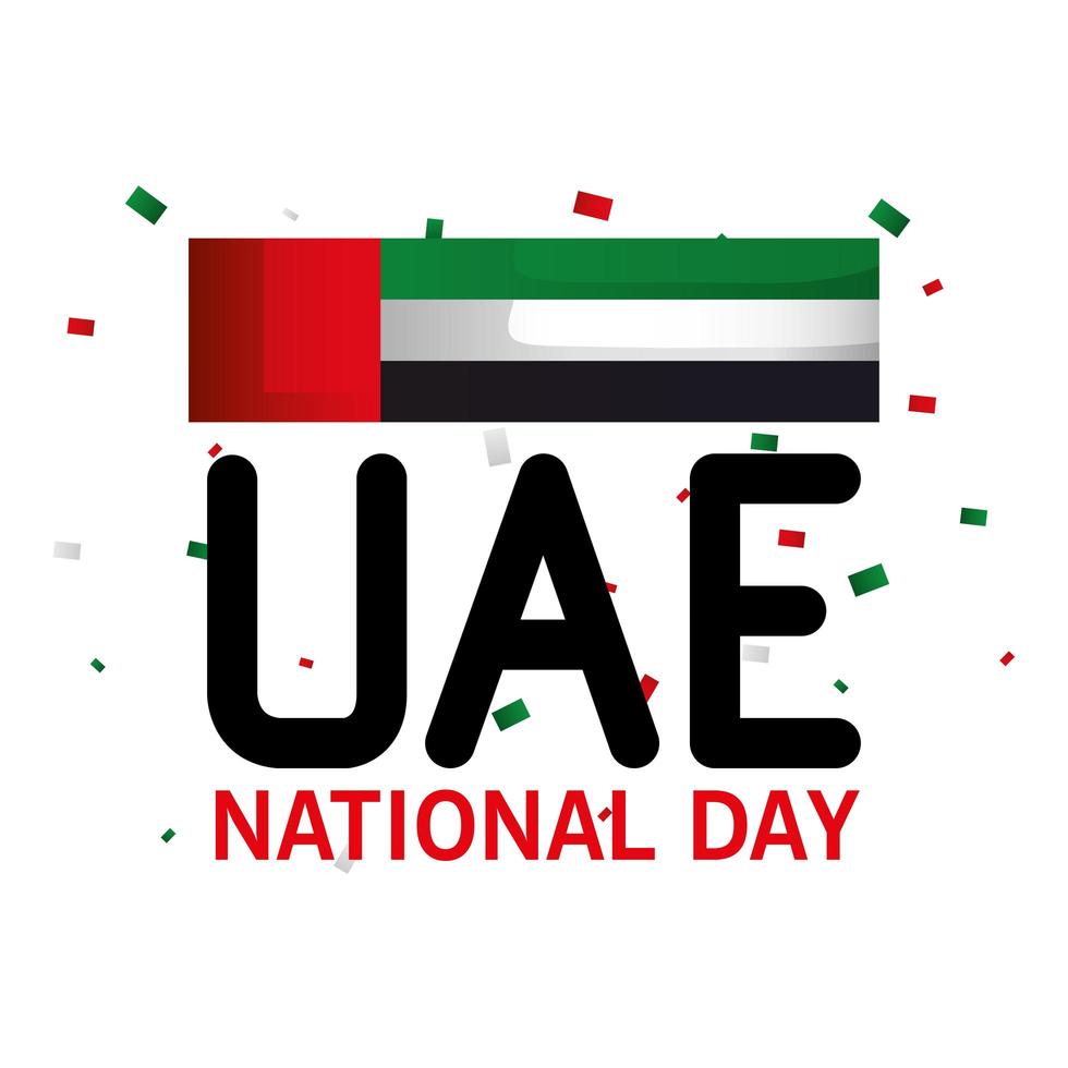 Uae national day with flag vector design