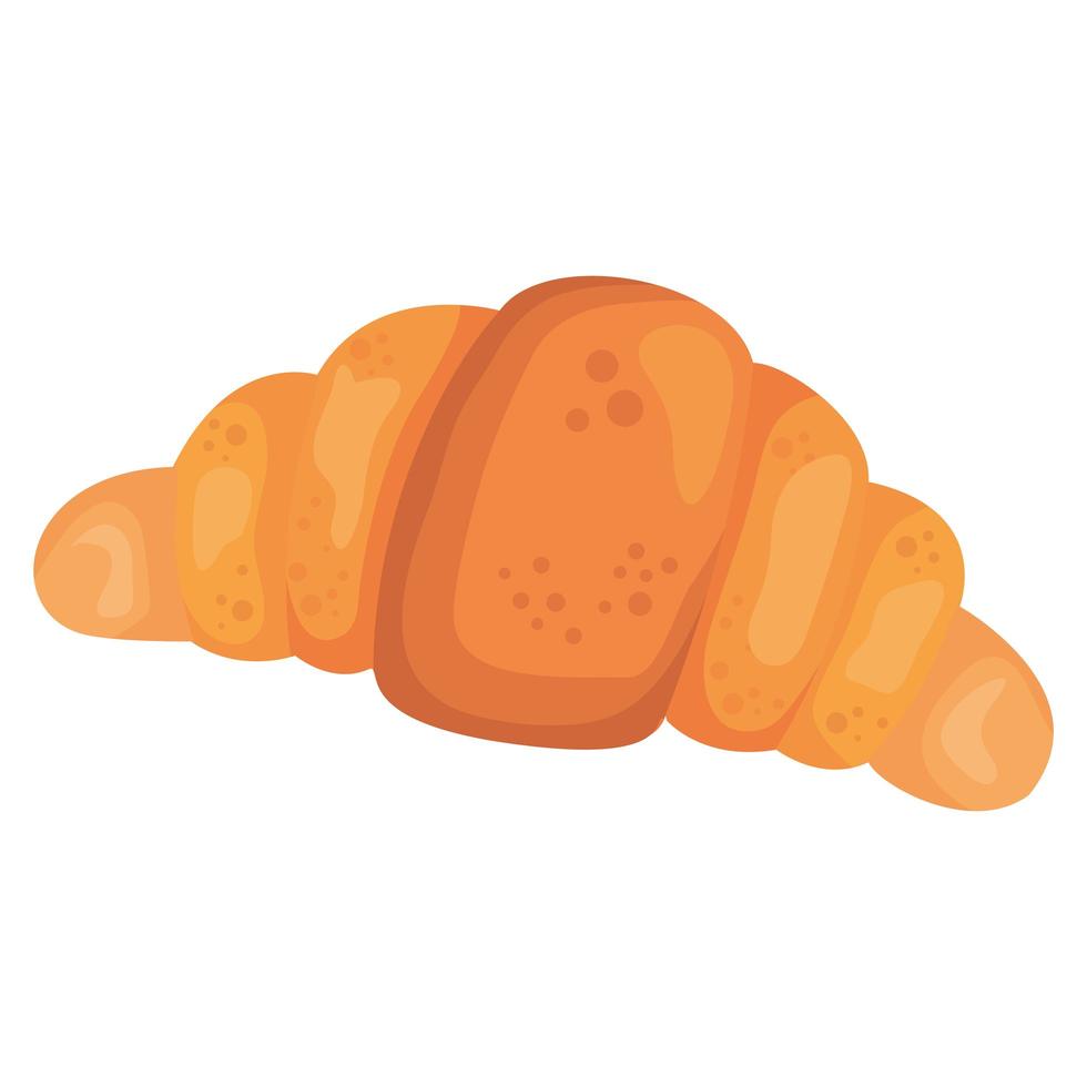 croissant de pan de panadería estilo aislado icono de diseño vectorial vector