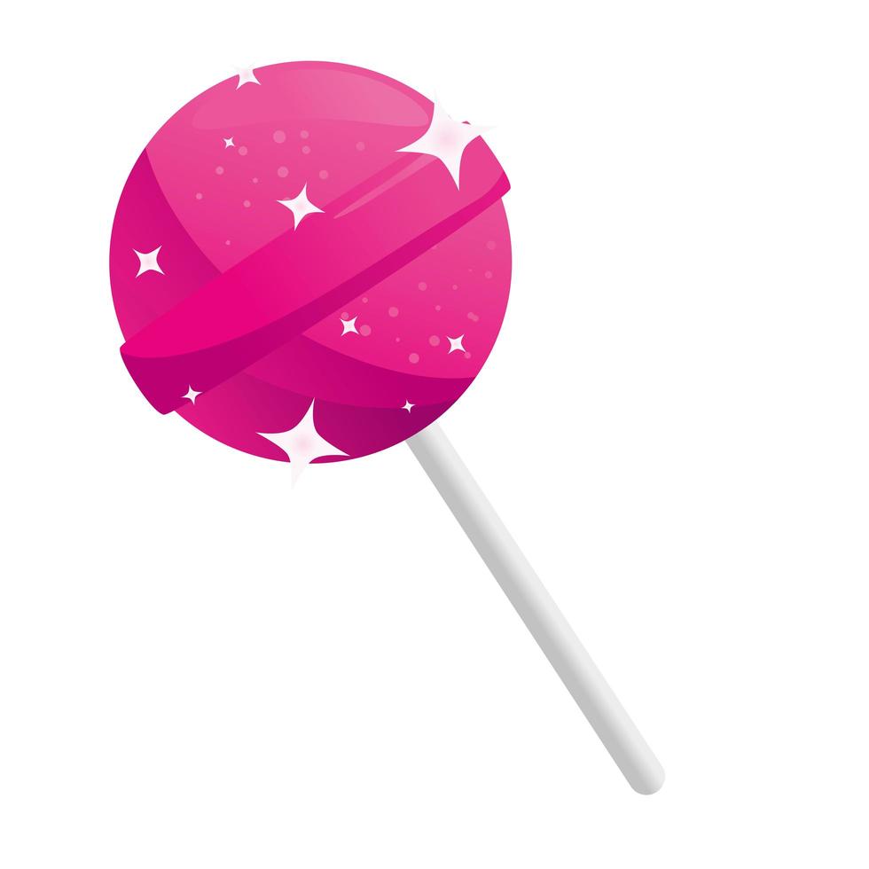 icono de caramelo dulce piruleta rosa vector