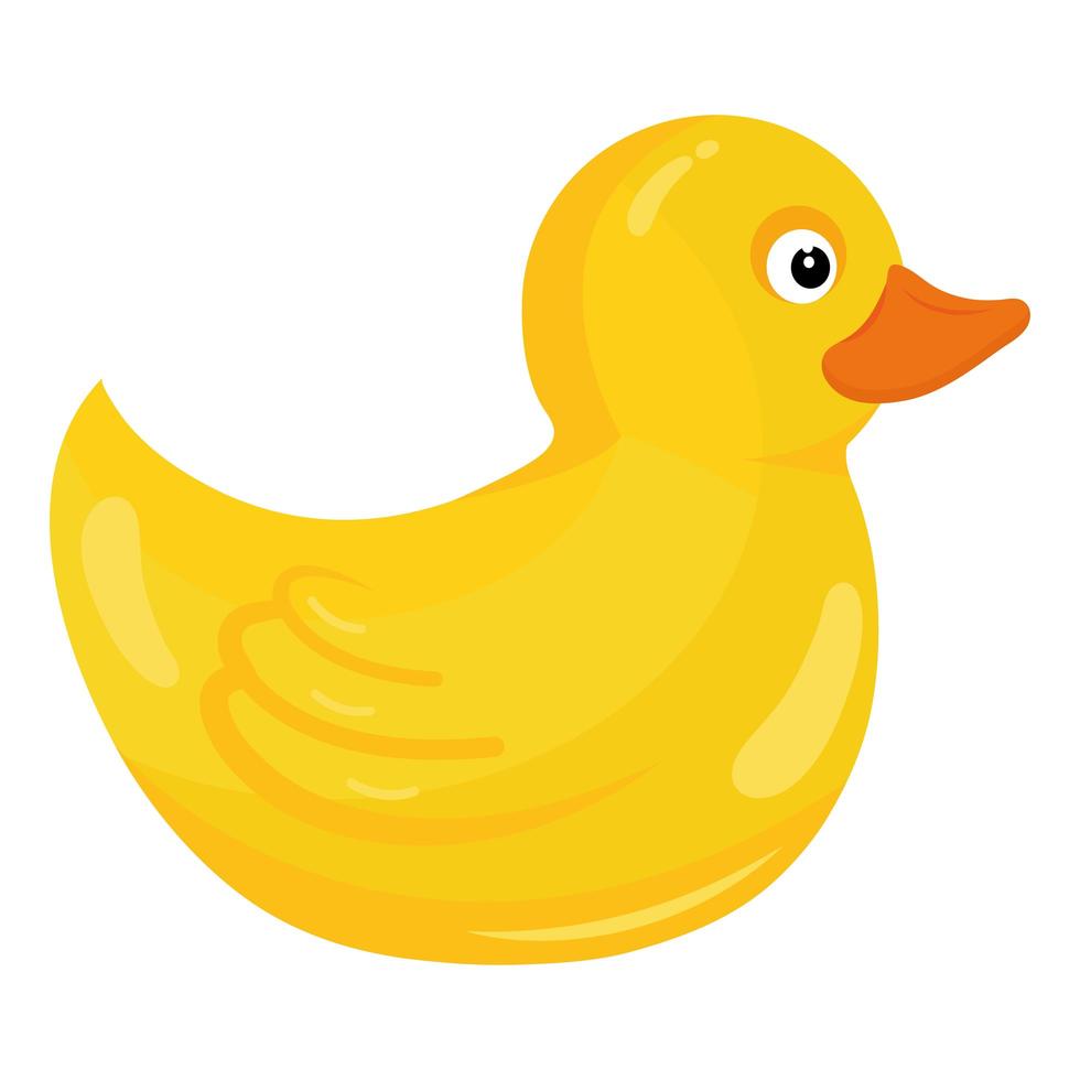 icono de estilo plano de juguete de bebé de pato vector