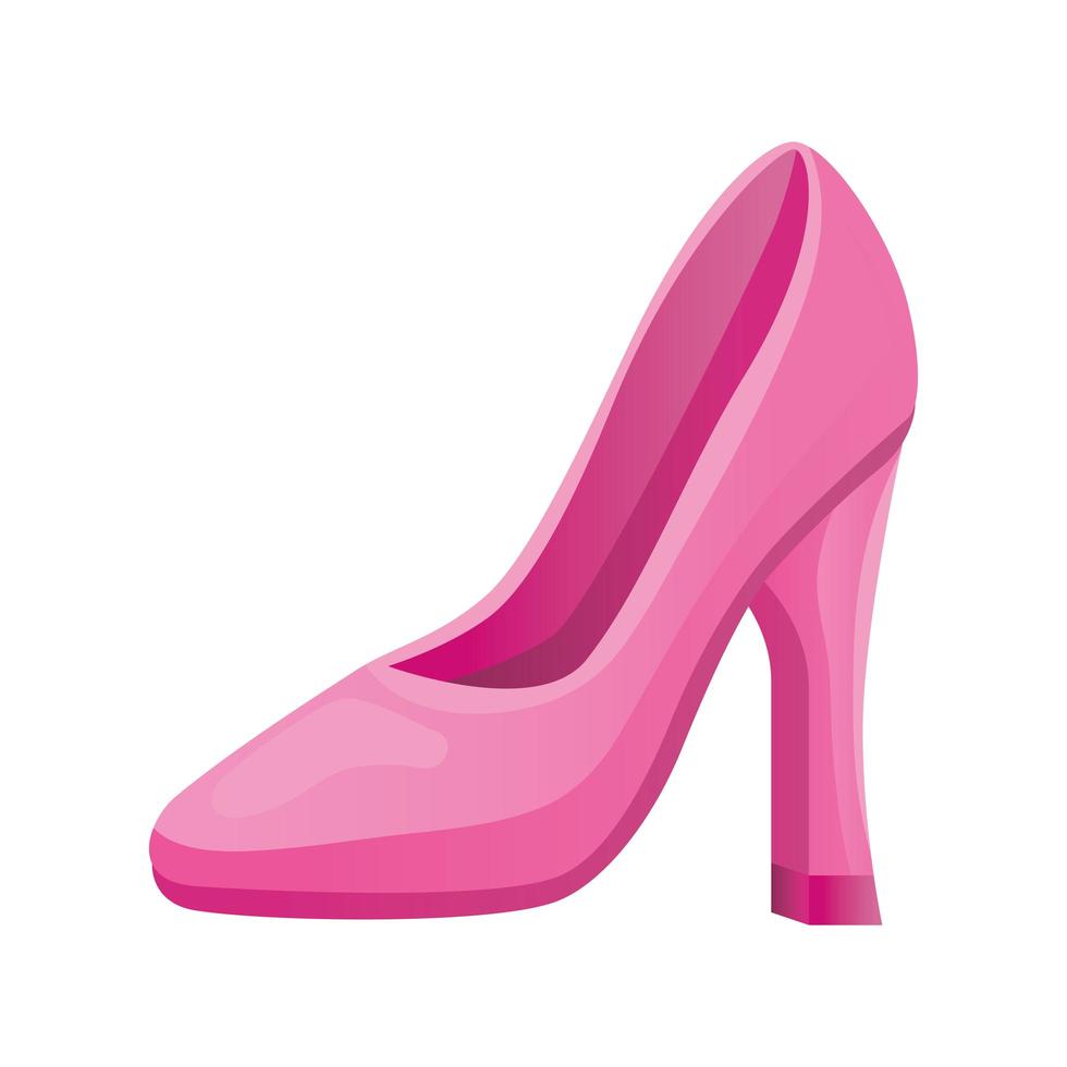 pink heel shoe female icon vector