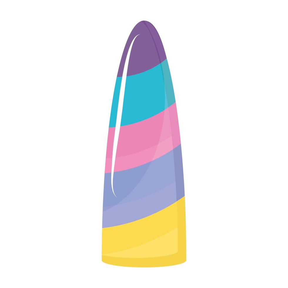 cute unicorn horn colorful icon vector