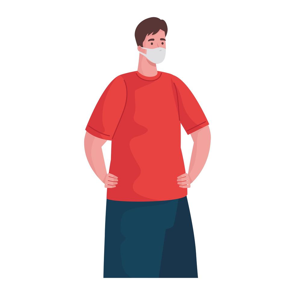 man wearing medical mask character vector