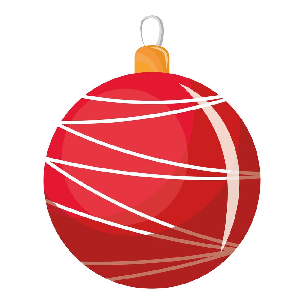 happy merry christmas red ball icon vector