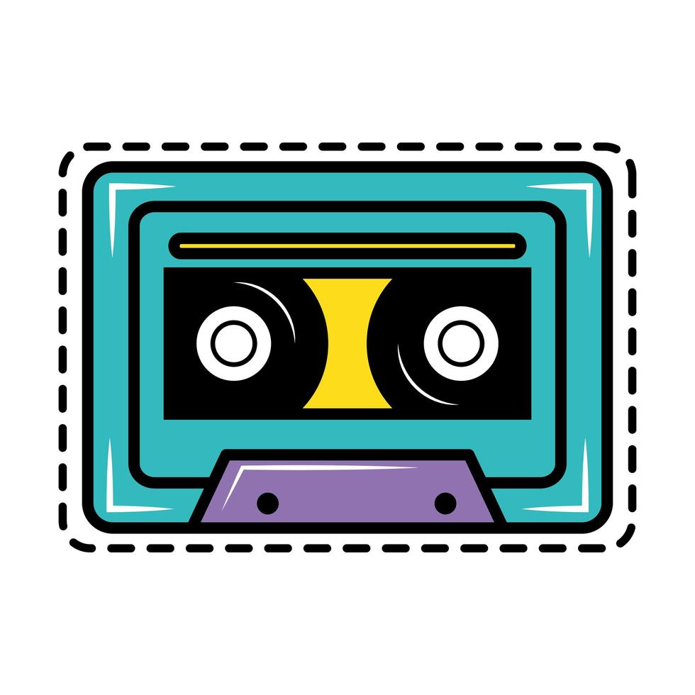 icono de etiqueta de cassette pop art vector