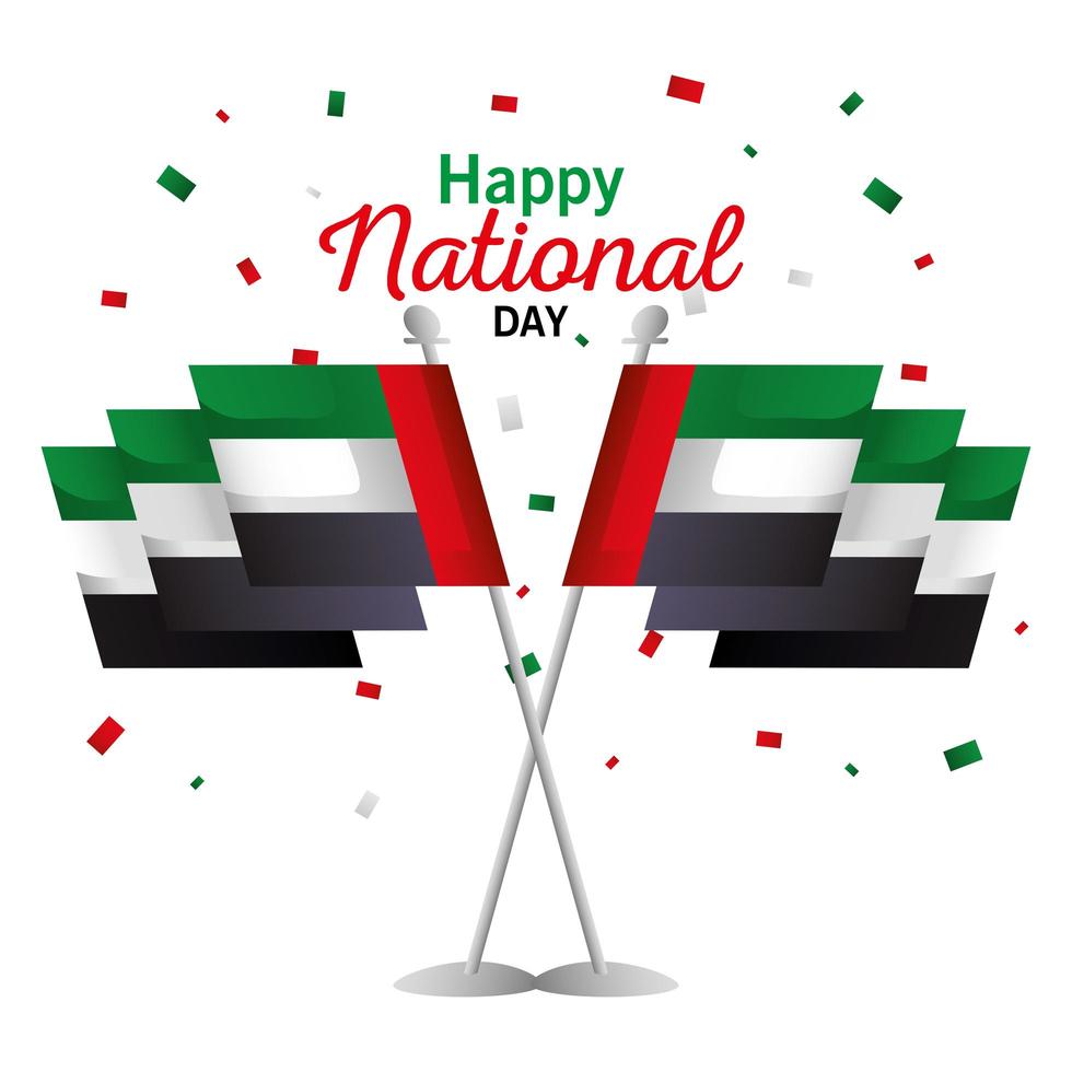 Uae national day with flag vector design