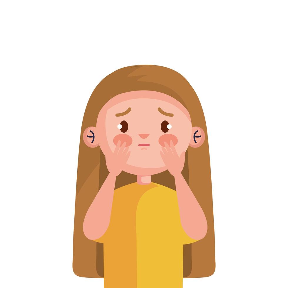 stop bullying and sad girl kid vector design