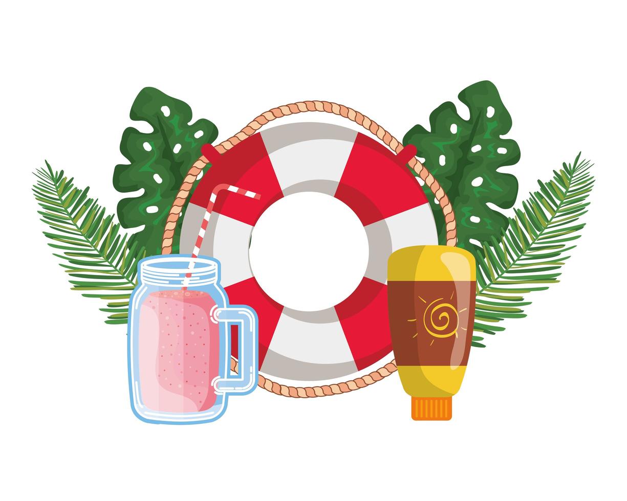 solar blocker bottle with float and juice vector