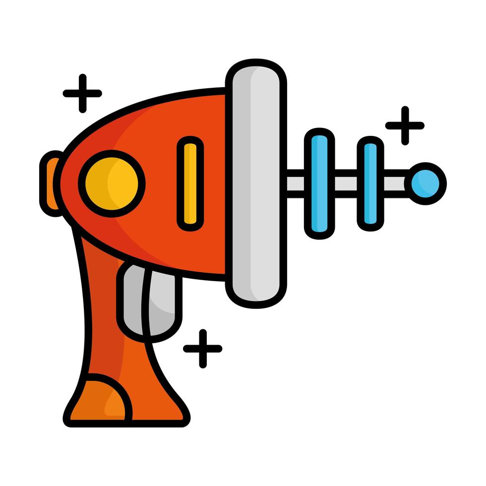 alien gun line and fill style icon vector