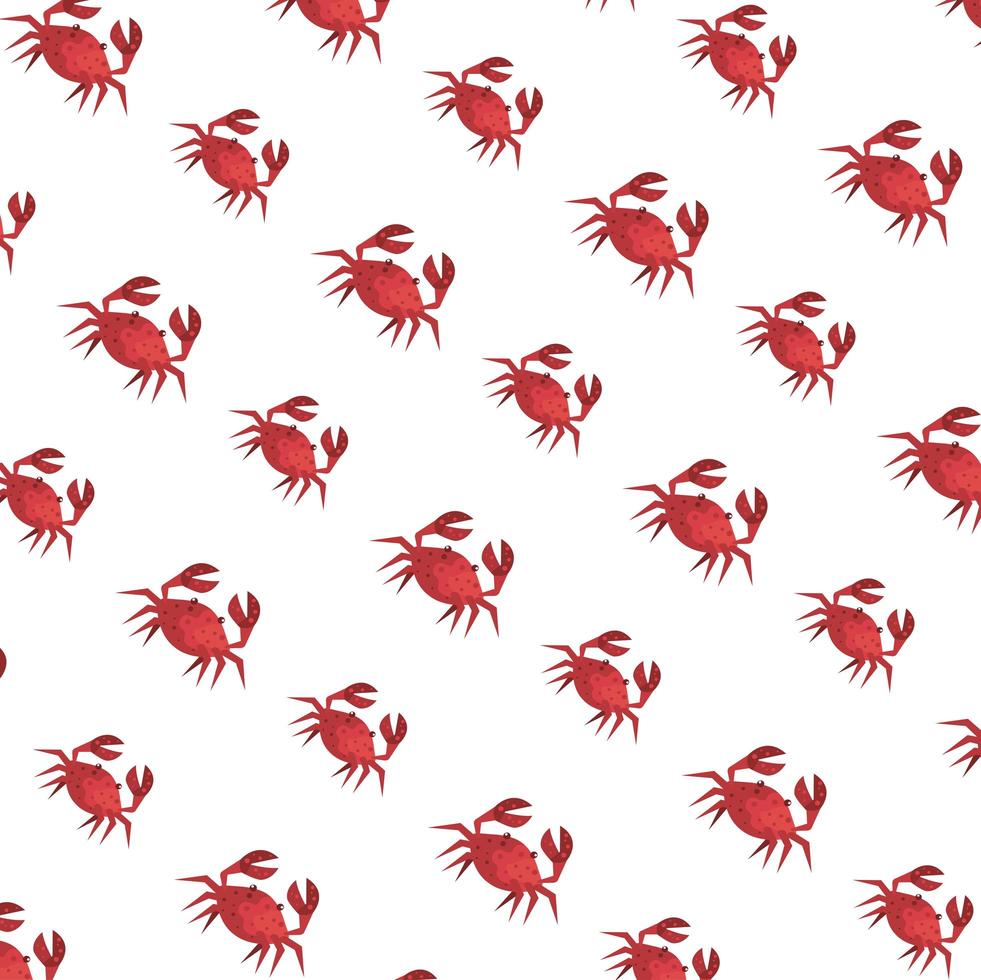 crabs marine animals pattern background vector