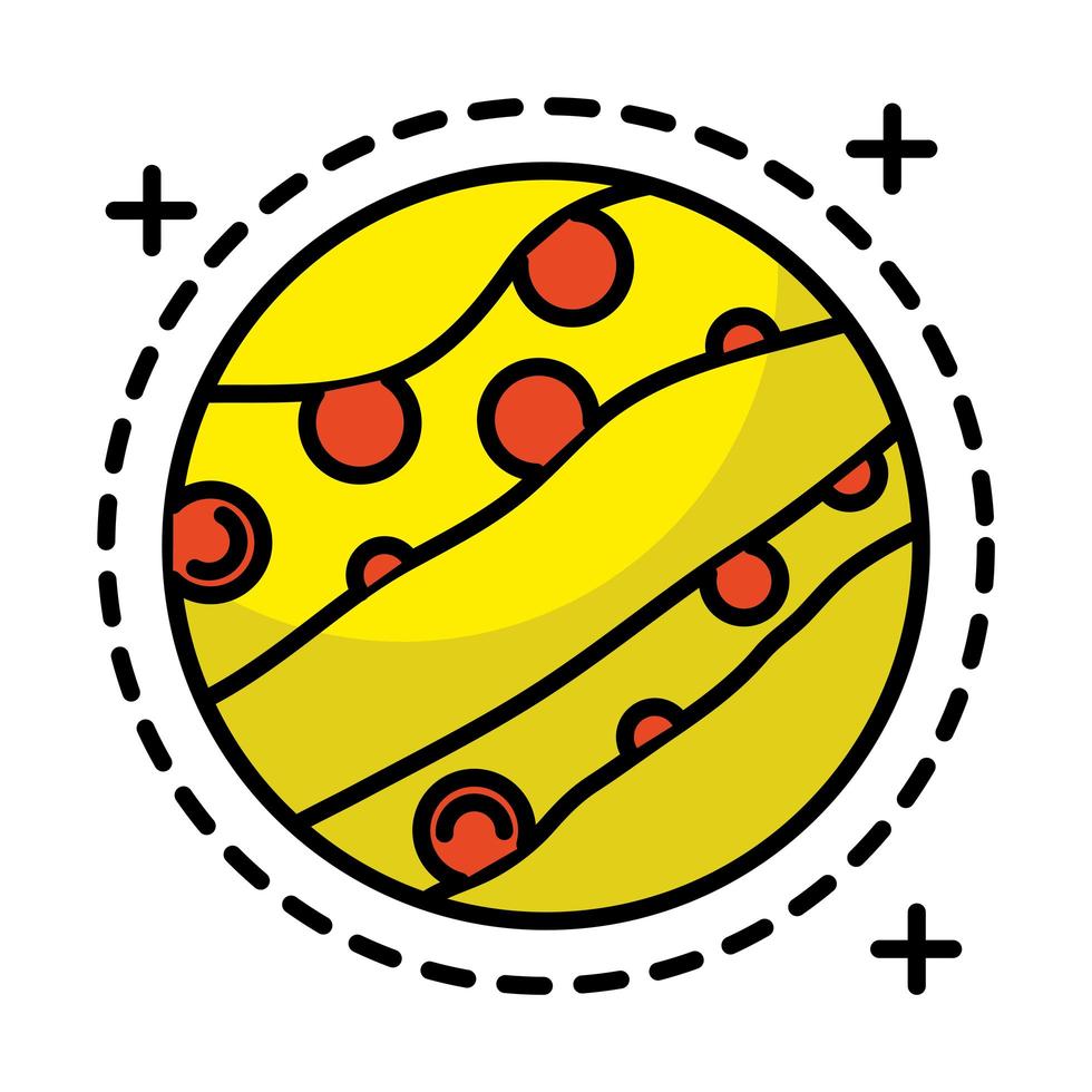 space planet style line and fill icon vector