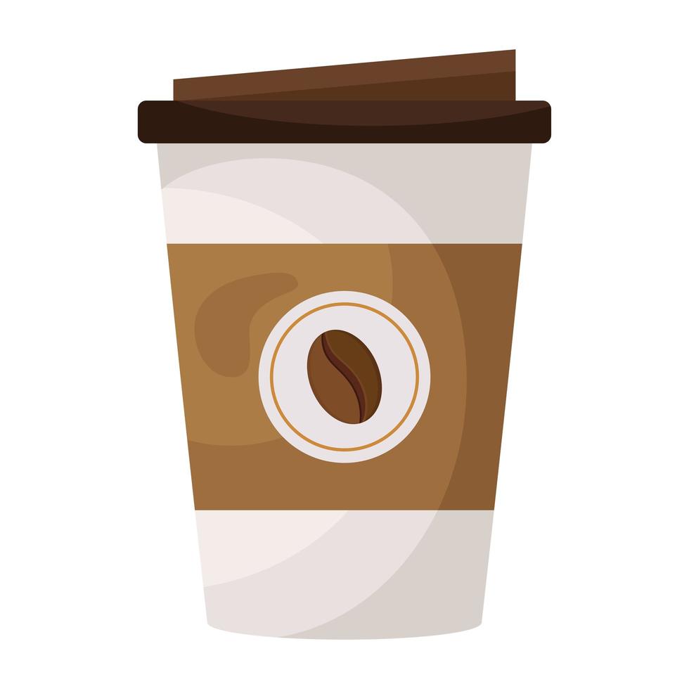 icono de estilo plano de recipiente de plástico de café vector