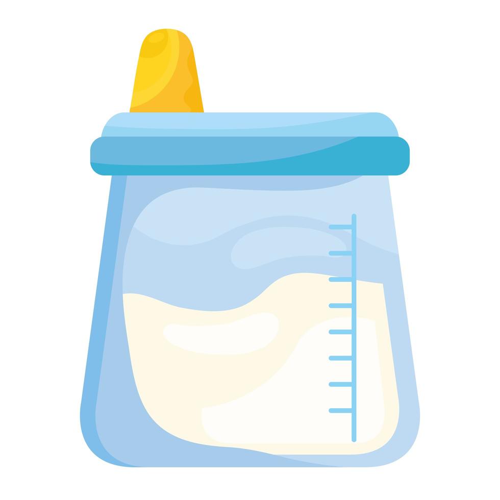 milk baby bottle flat style vector