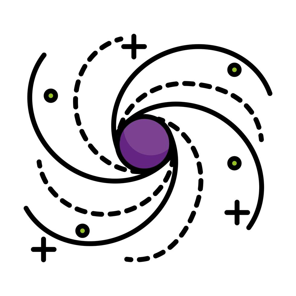 space black hole line and fill style icon vector