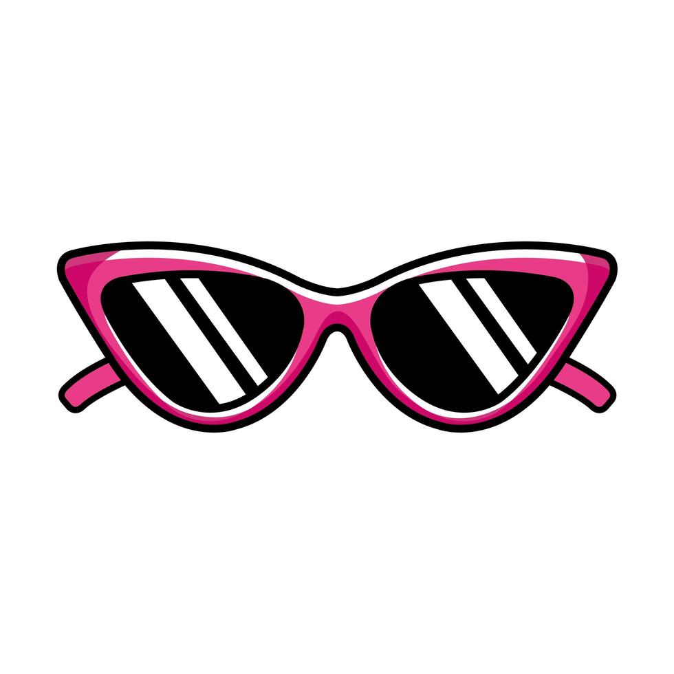 sunglasses pop art style icon vector