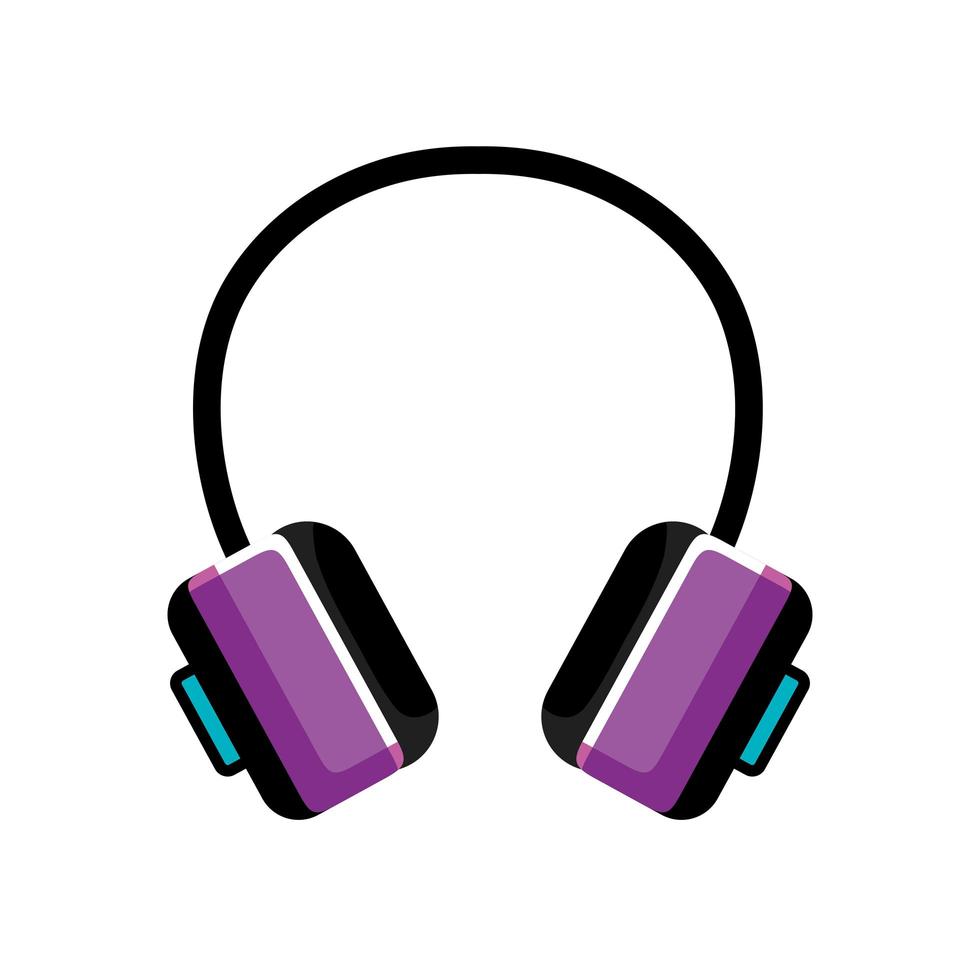 icono de estilo de arte pop de auriculares vector