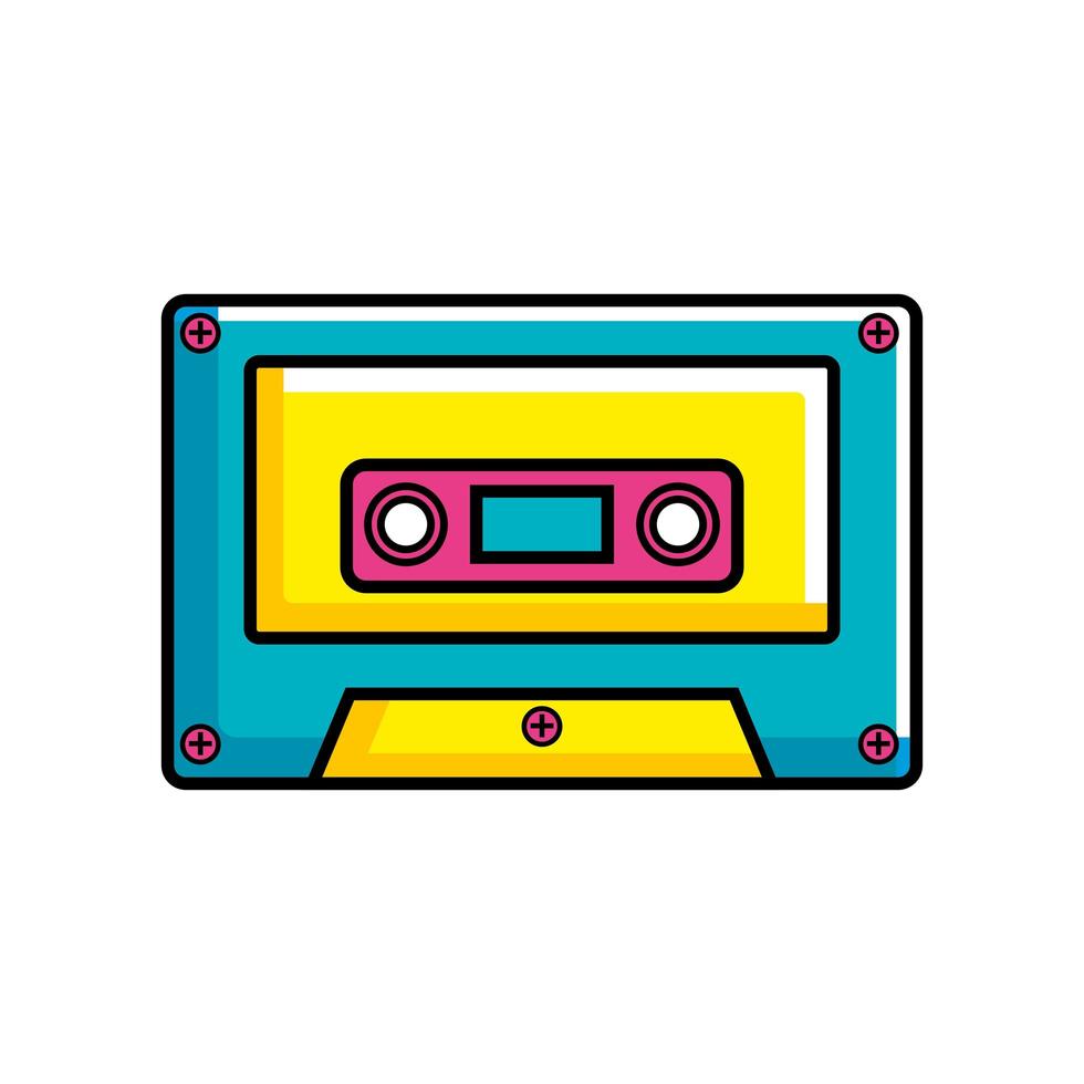 icono de estilo de arte pop de música de cassette vector