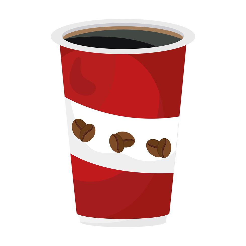 recipiente de plástico de café icono de estilo plano rojo vector