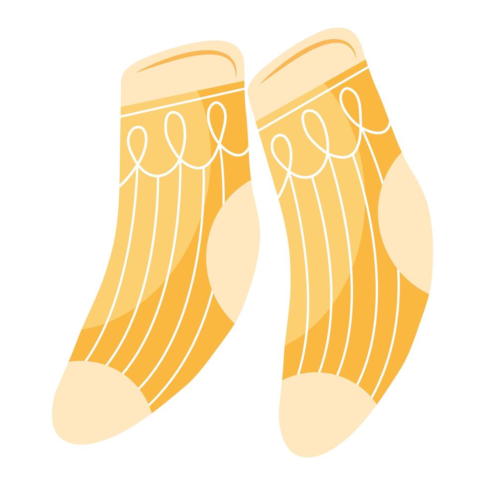 socks yellow hygge style icon vector