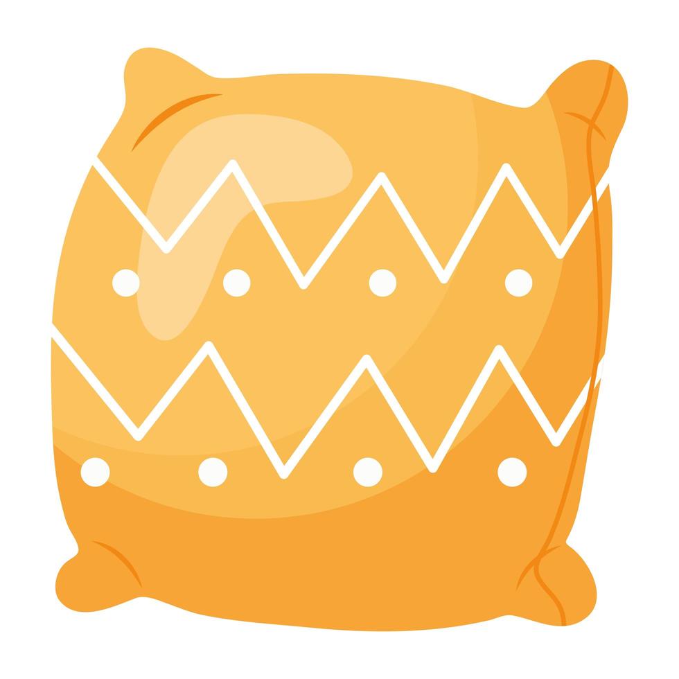 pillow yellow hygge style icon vector