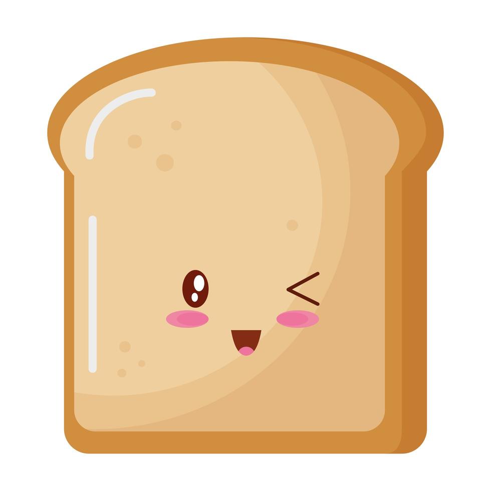 bread kiut food kawaii character vector