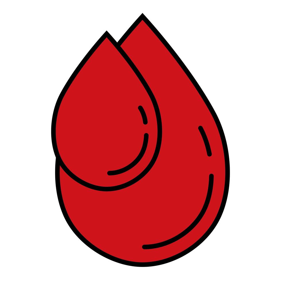 drops blood line and fill style vector