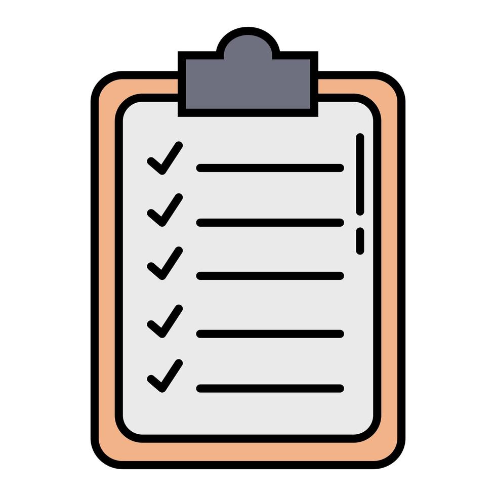 checklist clipboard line and fill style icon vector