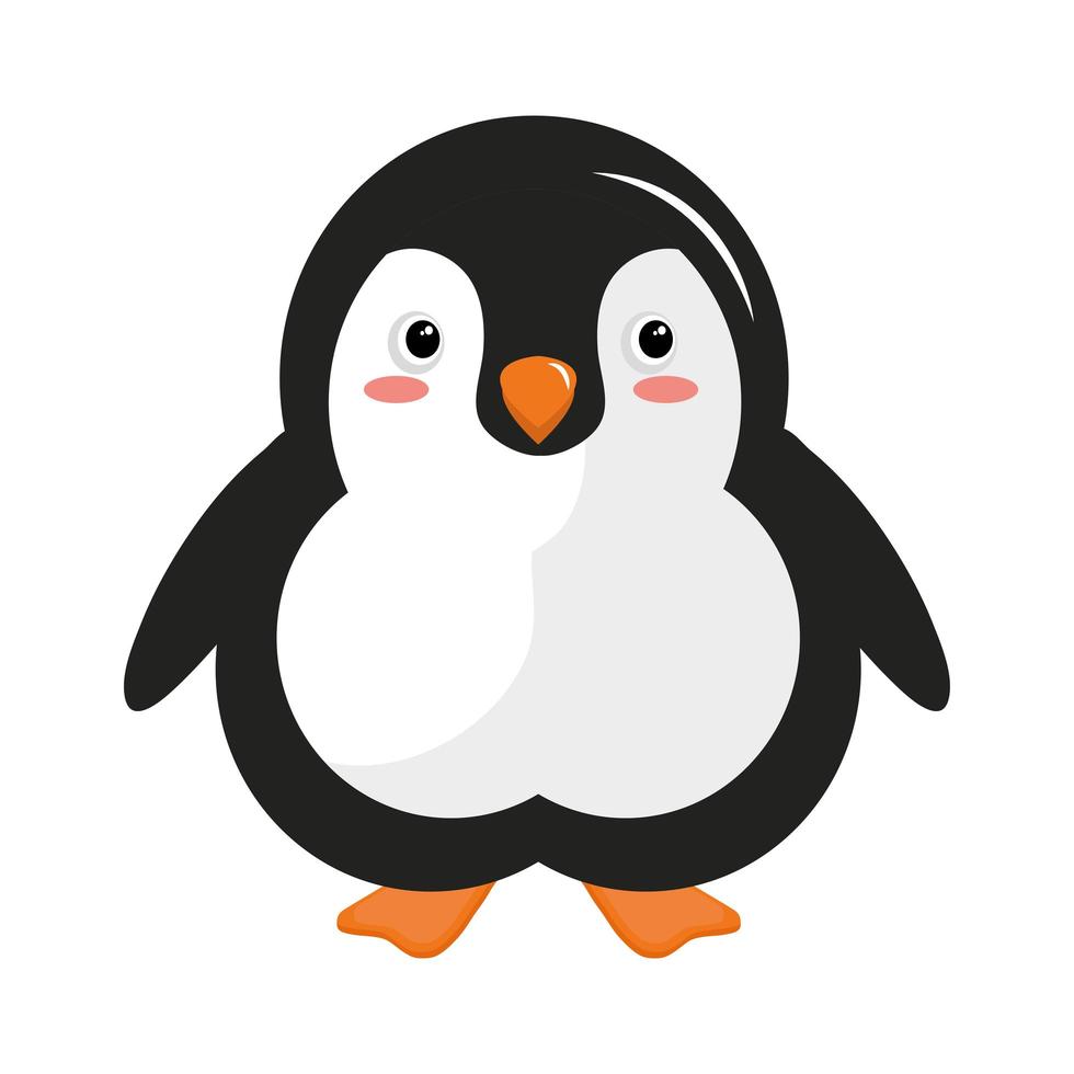 cute little penguin animal kawaii character vector