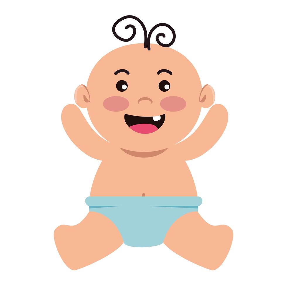 lindo personaje de niño pequeño vector