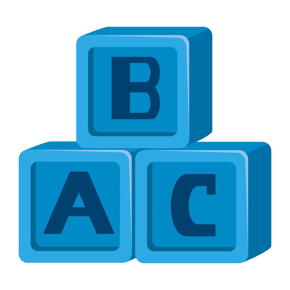 alphabet blocks toys baby icons vector