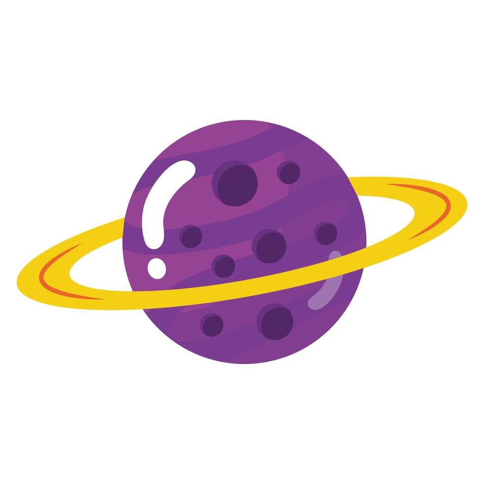 saturn planet space isolated icon vector
