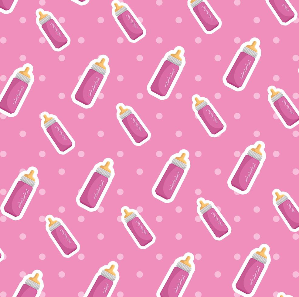 baby milk bottles drink pattern background vector