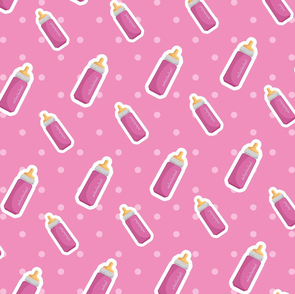 baby milk bottles drink pattern background vector