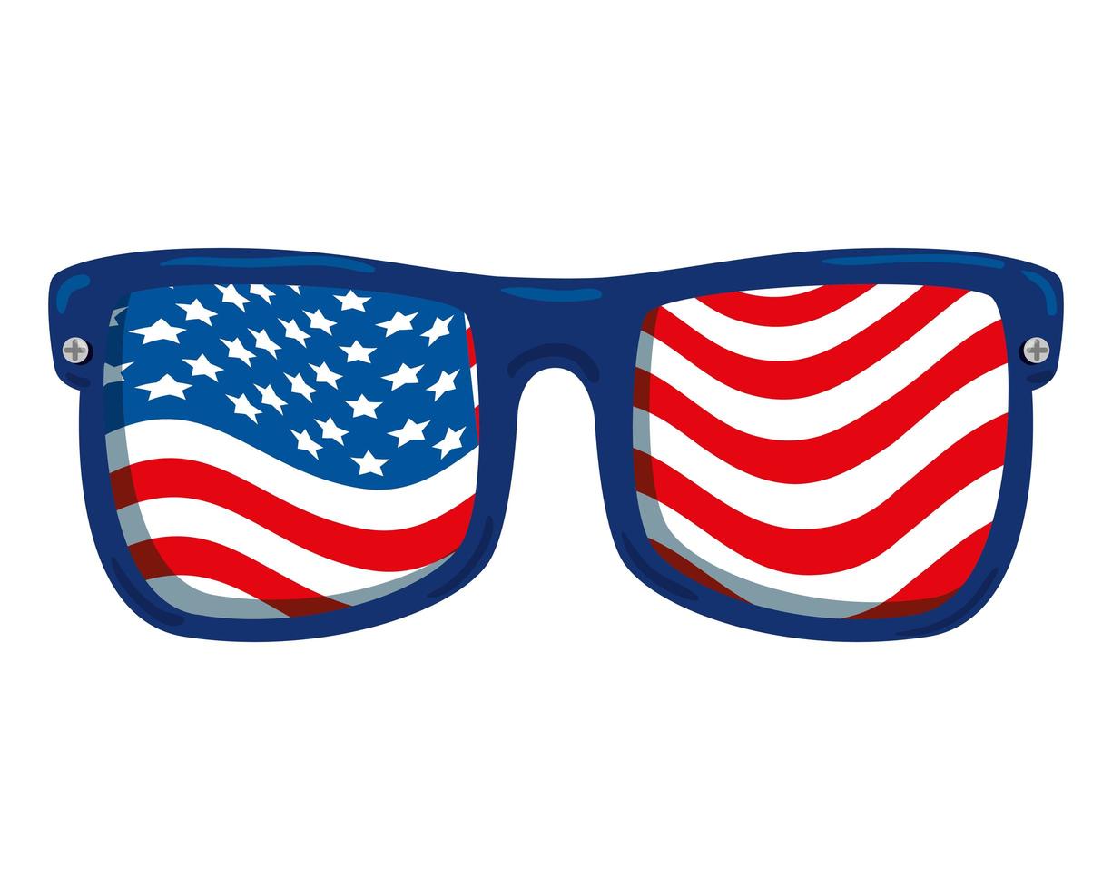 sunglasses with united states of america flag vector