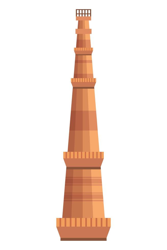 jama masjid famous tower icon vector