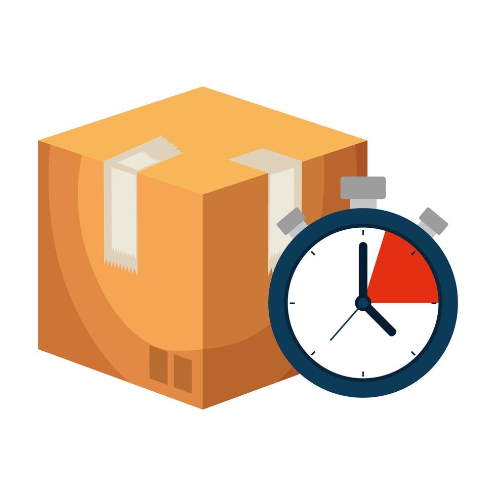 box carton packing with chronometer delivery service vector