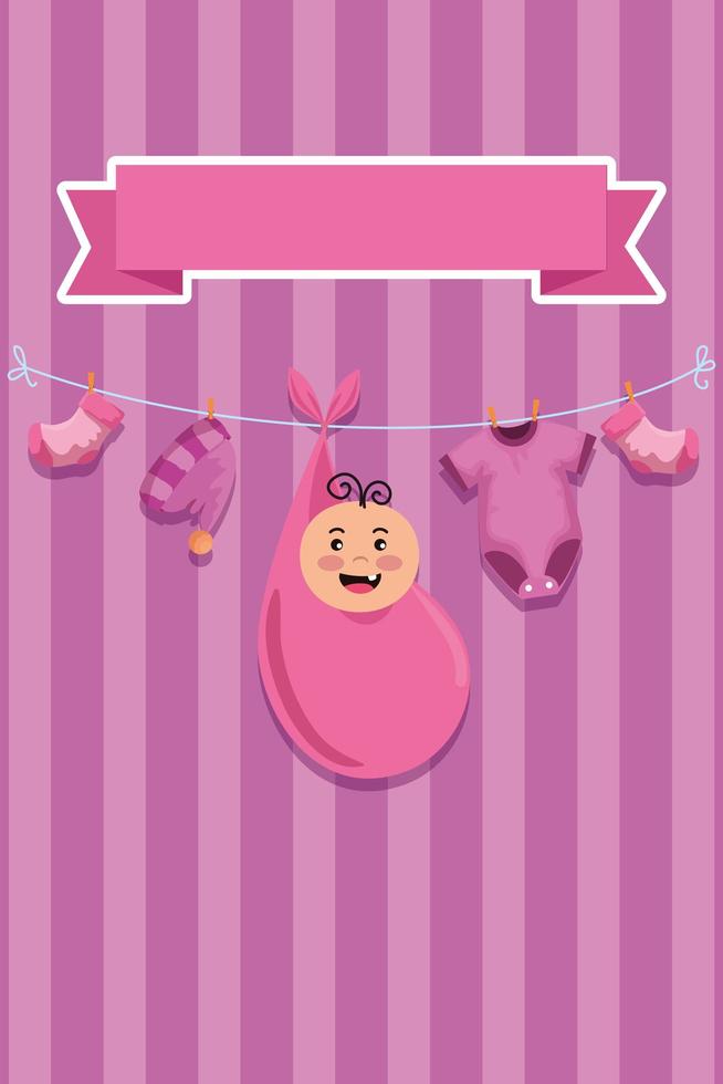 little boy baby with clothes hanging vector