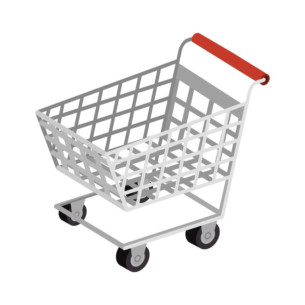 carro de compras, transporte, aislado, icono vector