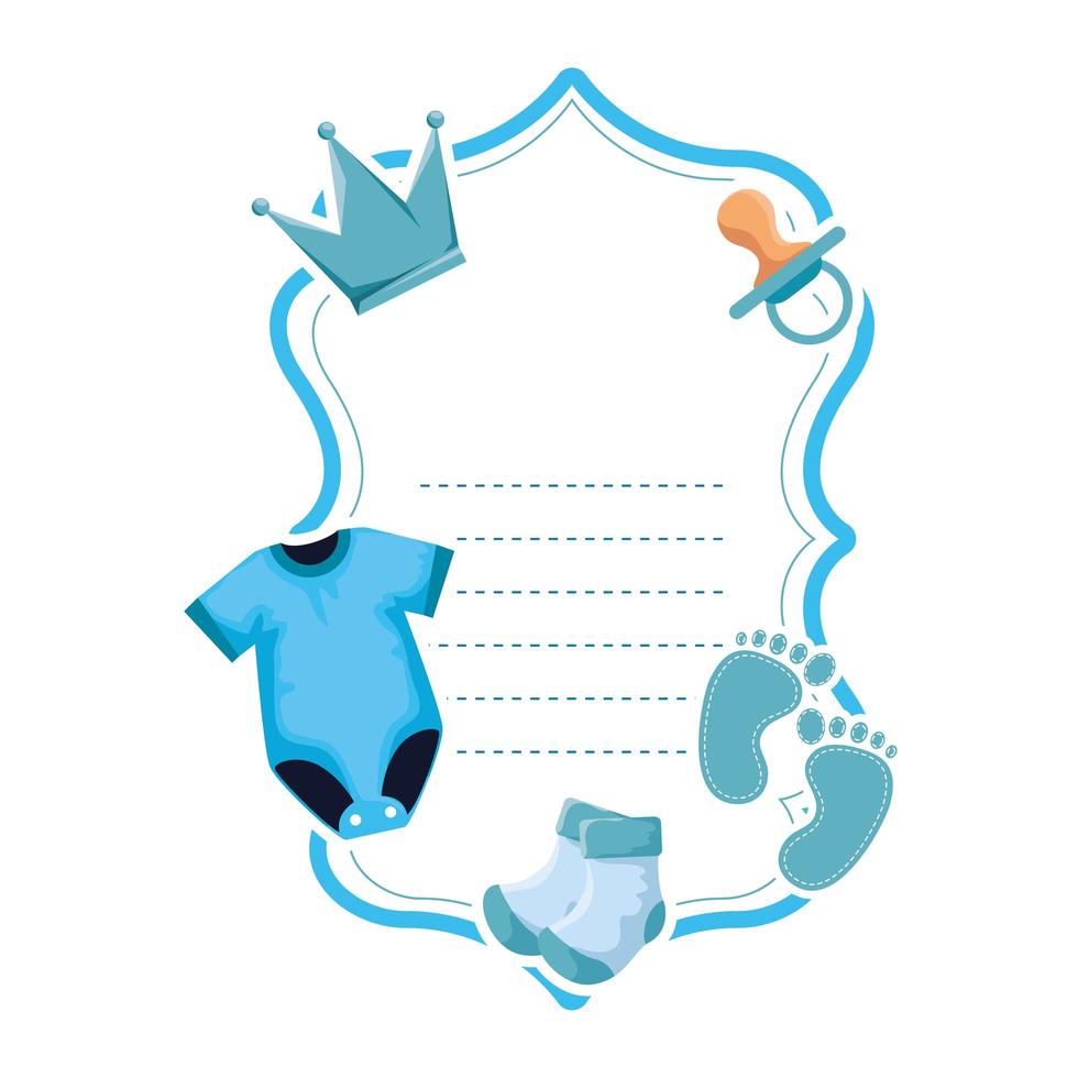 baby shower card frame invitation vector